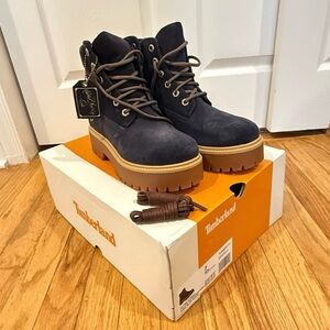 Dark Blue Suede Platform Timberland Boots